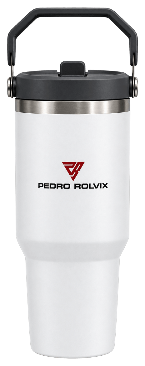 Pedro Rolvix insulated travel tumbler with carry handle