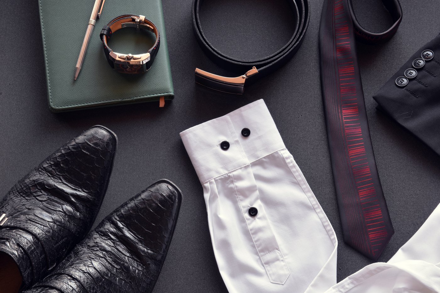 Pedro Rolvix lifestyle essentials — watch, belt, tie and accessories