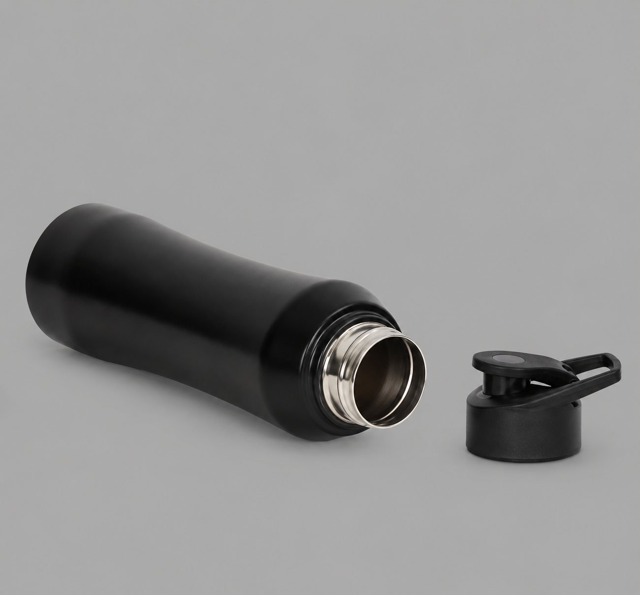 Shadow Sipper — Matte Black Stainless Steel Sports Water Bottle